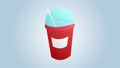 Soda with straw. Painted leading flat solid color design. Vector Royalty Free Stock Photo