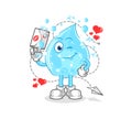 Soda water hold love letter illustration. character vector Royalty Free Stock Photo