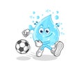 Soda water kicking the ball cartoon. cartoon mascot vector