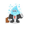 Soda water office worker mascot. cartoon vector