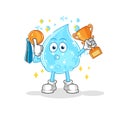 Soda water winner with trophie. cartoon character Royalty Free Stock Photo