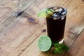 Soda whit ice and lime Royalty Free Stock Photo