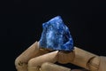 Sodalite minÃÂ©ral stone, uncut raw mineral on black background, white background, galaxy space background