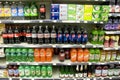Sodas on store shelves Royalty Free Stock Photo