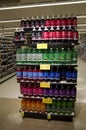 Sodas on store shelves Royalty Free Stock Photo