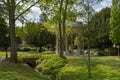 Sodenia pavilion with statue in the Quellenpark of Bad Soden am Taunus, Hesse, Germany