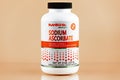 Sodium ascorbate powder in the jar. dietary supplement editorial photo Royalty Free Stock Photo