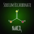 Sodium bicarbonate or baking soda , chemical structure. Skeletal formula.