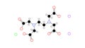 sodium calcium edetate molecule, structural chemical formula, ball-and-stick model, isolated image e385 antioxidant