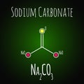 Sodium carbonate, 2D structure. Vector medical illustration. Na2CO3