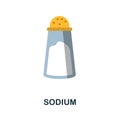 Sodium flat icon. Color simple element from nutrition collection. Creative Sodium icon for web design, templates