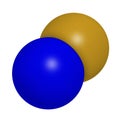 Sodium fluoride, chemical structure. 3D rendering. Atoms are rep