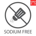 Sodium free glyph icon