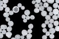 Sodium Hydroxide beads or lye - closeup detail to white granules, image width 19mm Royalty Free Stock Photo