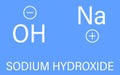 Sodium hydroxide or lye, caustic soda, chemical structure. Skeletal formula. Royalty Free Stock Photo