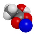 Sodium lactate, chemical structure. 3D rendering.