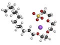 Sodium laureth sulphate detergent molecule. Used in cosmetics, soaps, shampoos, etc