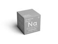 Sodium. Natrium. Alkali metals. Chemical Element of Mendeleev\'s Periodic Table 3D illustration