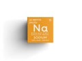 Sodium. Natrium. Alkali metals. Chemical Element of Mendeleev\'s Periodic Table 3D illustration