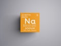 Sodium. Natrium. Alkali metals. Chemical Element of Mendeleev\'s Periodic Table 3D illustration