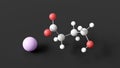 sodium oxybate molecular structure, central nervous system agents, ball and stick 3d model, structural chemical formula with Royalty Free Stock Photo