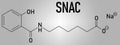 Sodium salcaprozate, SNAC, oral absorption promoter. Skeletal formula.