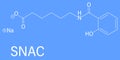 Sodium salcaprozate, SNAC. Used to increase the bioavailability of macromolecules, including heparin