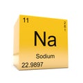 Sodium symbol yellow cube Royalty Free Stock Photo