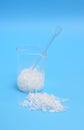 Sodium thiosulfate or sodium thiosulphate on blue background Royalty Free Stock Photo