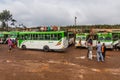 SODO, ETHIOPIA - JANUARY 29, 2020: View of the bus station in Sodo, Ethiop Royalty Free Stock Photo