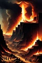 Sodom and Gomorrah destroyed by god, story of the bible Royalty Free Stock Photo