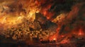 Sodom\'s Demise: Biblical Destruction Unfolding in Vivid Artistry
