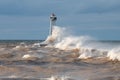 Sodus lighthouse and the high winds