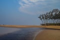 Sodwana bay pristine beach near a lagoon and Isimangaliso wetlan