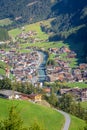 Soelden resort village in Otztal alps at spring, Tyrol, Austria border with Italy Royalty Free Stock Photo