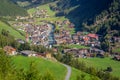 Soelden resort village in Otztal alps at spring, Tyrol, Austria border with Italy Royalty Free Stock Photo