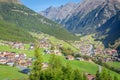 Soelden resort village in Otztal alps at spring, Tyrol, Austria border with Italy Royalty Free Stock Photo