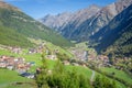 Soelden resort village in Otztal alps at spring, Tyrol, Austria border with Italy Royalty Free Stock Photo