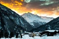 Soelden ski resort in winter at dawn Royalty Free Stock Photo