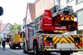 Soest, Germany - August 11, 2021: Fire department service truck Feuerwehr