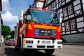 Soest, Germany - August 11, 2021: Fire department service truck Feuerwehr