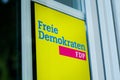 Soest, Germany - August 3, 2019: Free Democratic Party German: Freie Demokratische Partei, FDP logo Royalty Free Stock Photo