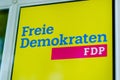 Soest, Germany - August 3, 2019: Free Democratic Party German: Freie Demokratische Partei, FDP logo Royalty Free Stock Photo