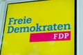 Soest, Germany - August 3, 2019: Free Democratic Party German: Freie Demokratische Partei, FDP logo Royalty Free Stock Photo