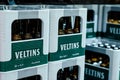 Soest, Germany - August 7, 2021: VELTINS Beer in the Beer crates