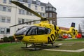 Soest, Germany - December 23, 2017: ADAC Medical emergency helicopter Luftrettung Eurocopter EC-135 P2