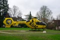 Soest, Germany - December 23, 2017: ADAC Medical emergency helicopter Luftrettung Eurocopter EC-135 P2