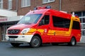 Soest, Germany - December 18, 2017: Fire department service truck Feuerwehr Soest. 112 is the European emergency number that