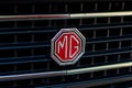 Soest, Germany - July 22, 2019: Close-up of MG car logo