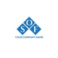 SOF letter logo design on WHITE background. SOF creative initials letter logo concept. Royalty Free Stock Photo
